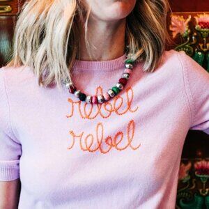 Lingua Franca Rainbow Bead Necklace (Brand New) 18 in